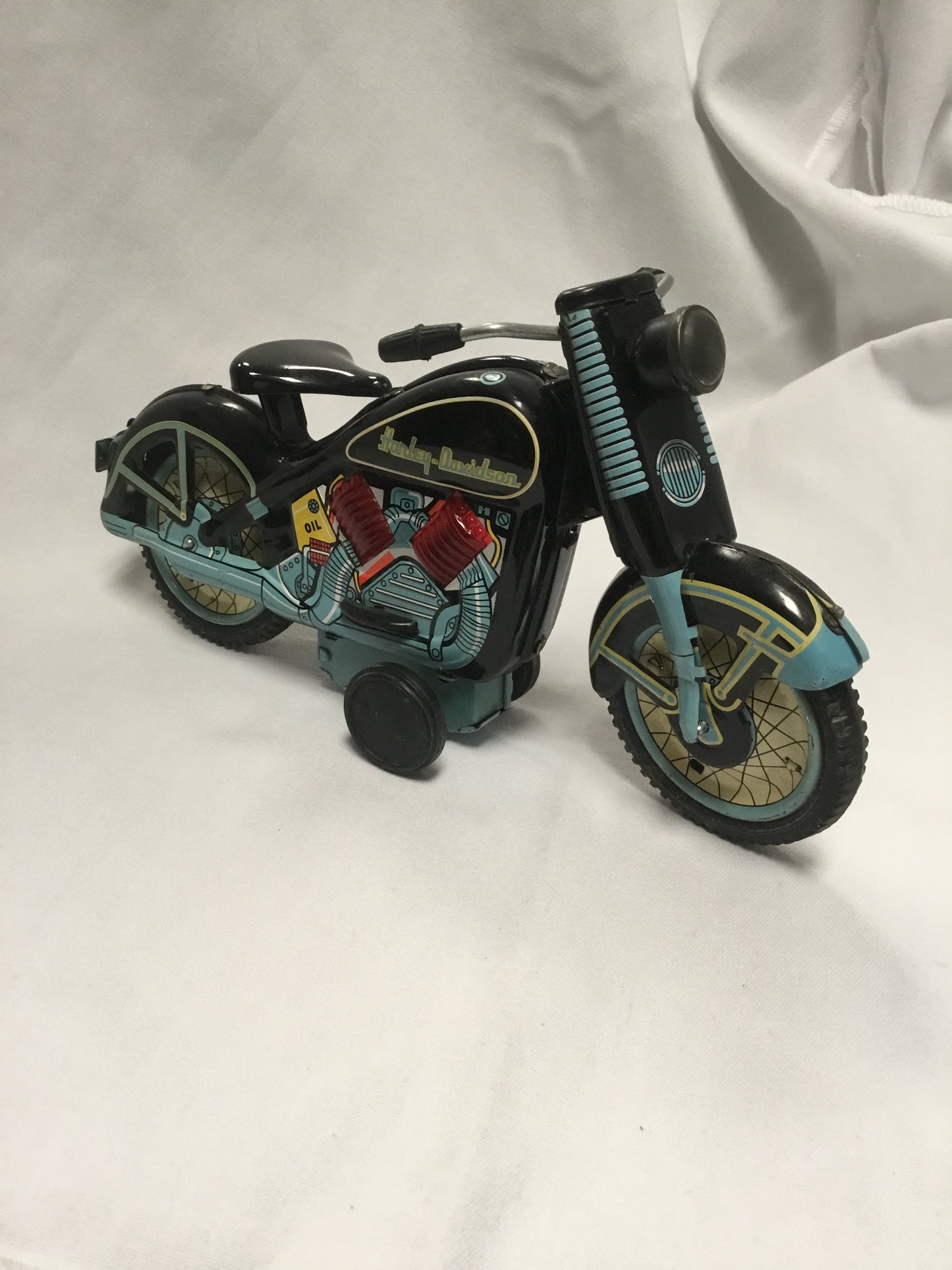 Reproduction Tin Harley Davidson Motorcycle , Friction Toy