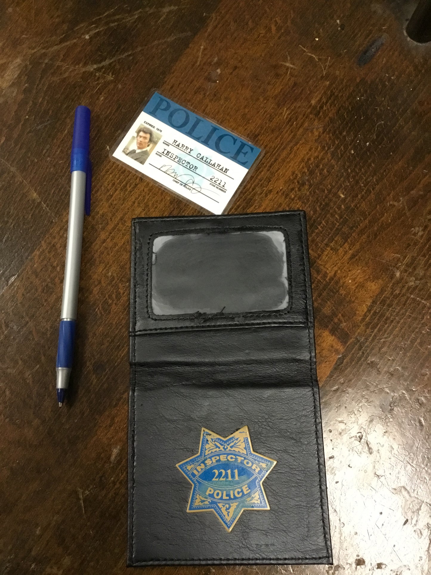 Dirty Harry ID wallet and badge 1970