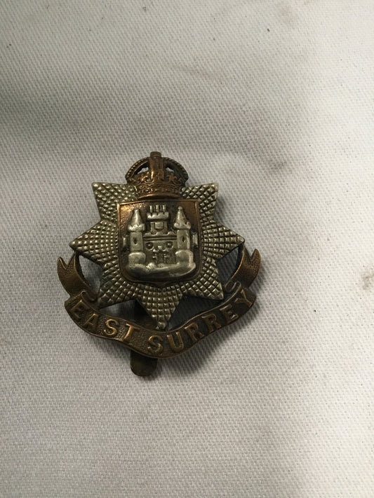 World War II British East  Surrey Regiment cat badge