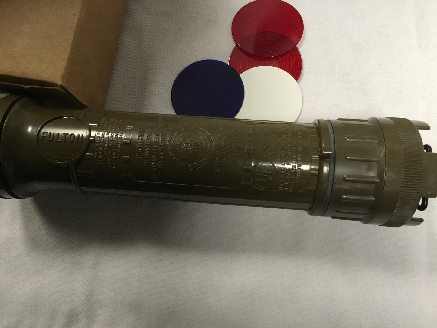 New Military Flashlight , made by Fulton  USA